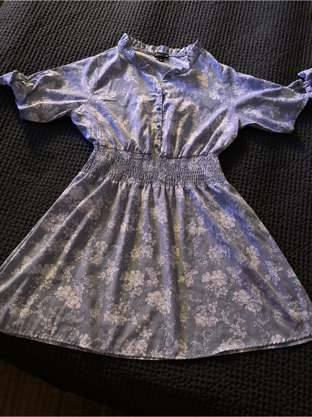 Smocked Waist Lavender Floral Kids Dress